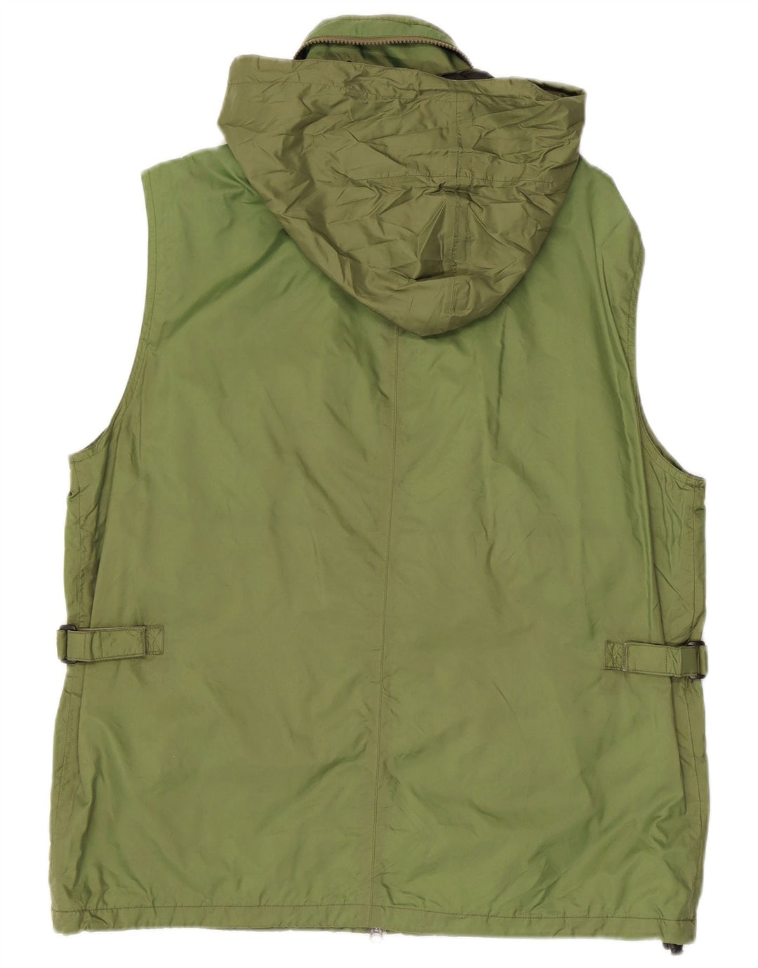 ALBERTO ASPESI Mens Hooded Utility Gilet UK 42 XL Green Nylon