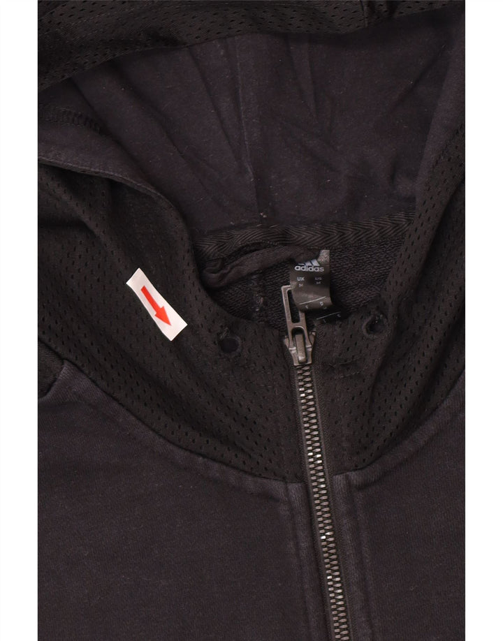 Adidas Mens Zip Hoodie Sweater Medium Black Cotton