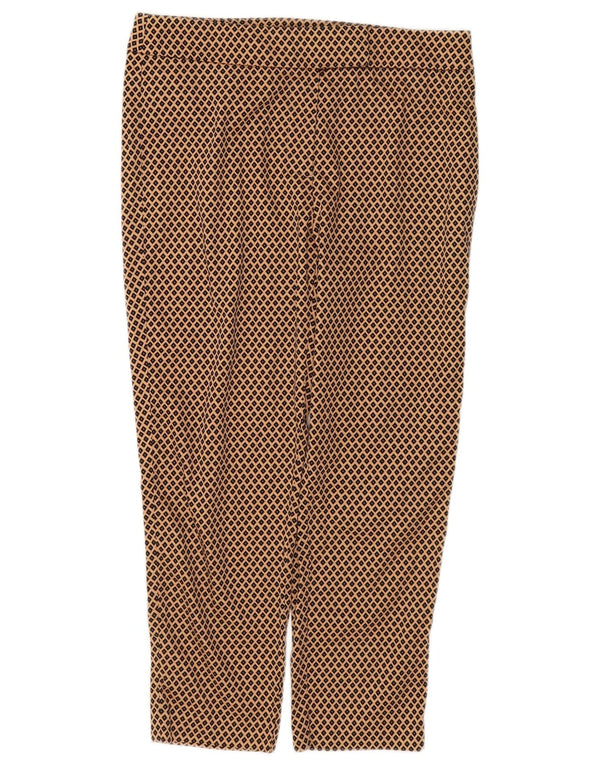 Marks & Spencer Womens Cropped Trousers UK 10 Small W32 L24 Brown Geometric