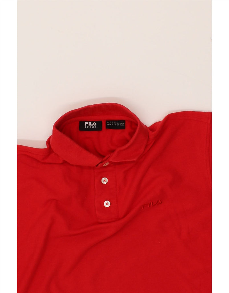 FILA Mens Polo Shirt Medium Red Cotton Vintage Fila and Second-Hand Fila from Messina Hembry 