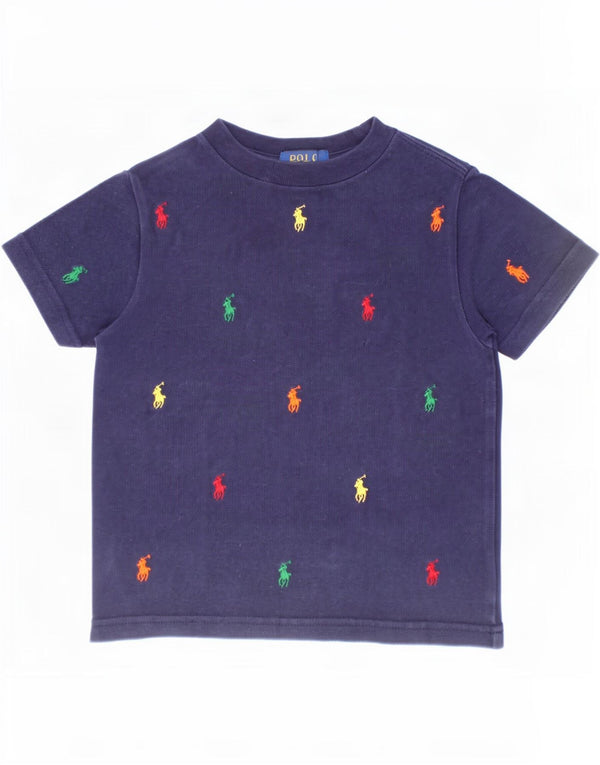 Polo Ralph Lauren Boys Graphic T-Shirt Top 2-3 Years Navy Blue Cotton