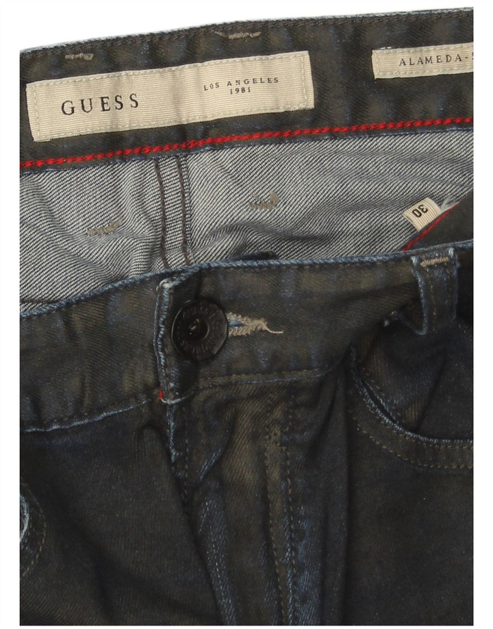 Guess Womens Slim Tapered Jeans W30 L29 Navy Blue