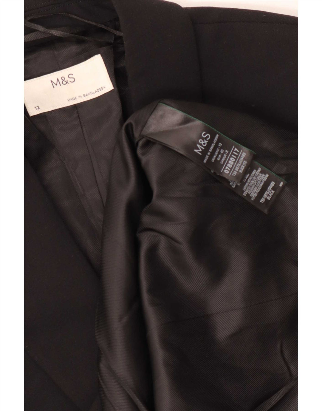 Marks & Spencer Womens 1 Button Blazer Jacket UK 12 Medium Black Polyester