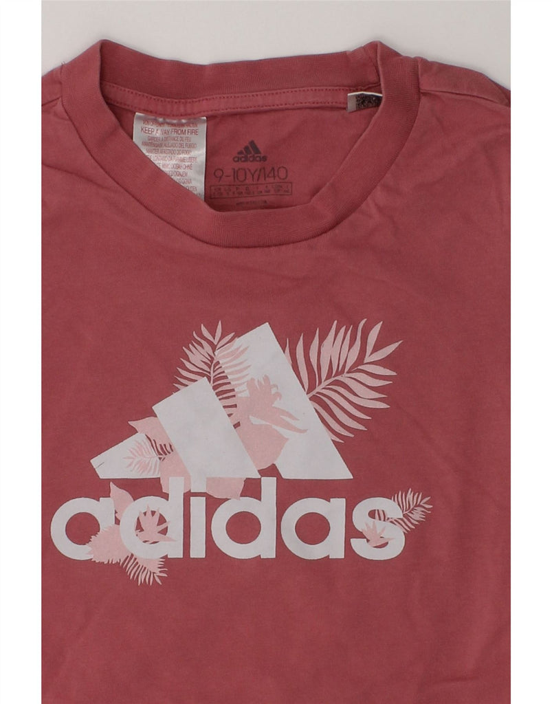 ADIDAS Girls Graphic T-Shirt Top 9-10 Years Pink Cotton | Vintage Adidas | Thrift | Second-Hand Adidas | Used Clothing | Messina Hembry 