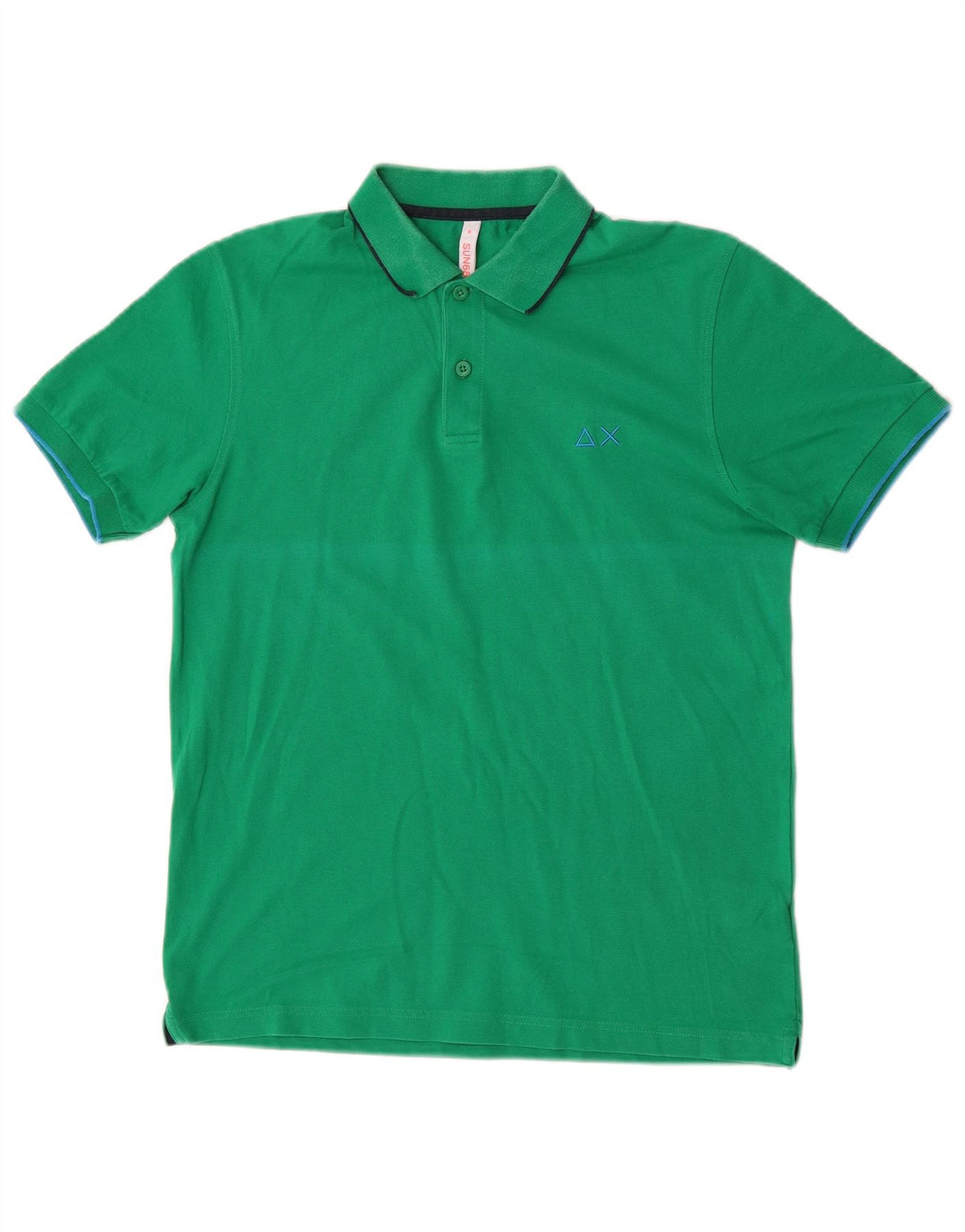 Sun68 Mens Polo Shirt Medium Green Cotton