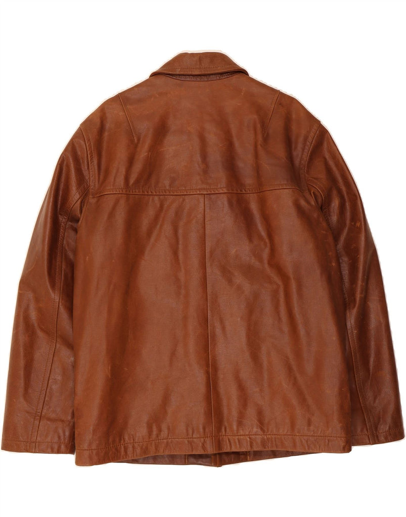 STRELLSON Mens Leather Jacket IT 50 Large Brown Leather Vintage Strellson and Second-Hand Strellson from Messina Hembry 