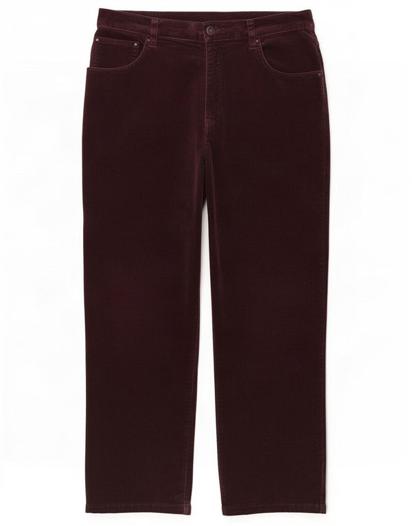 Marks & Spencer Womens Velvet Casual Trousers UK 14 Large W32 L26 Purple