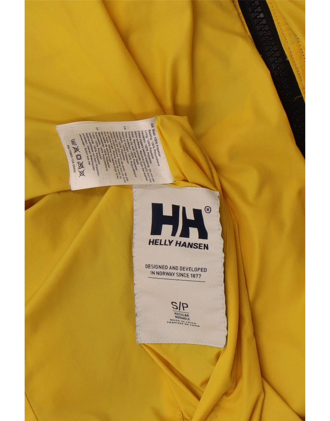 Helly Hansen Mens Graphic Reversible Padded Jacket UK 36 Small Yellow