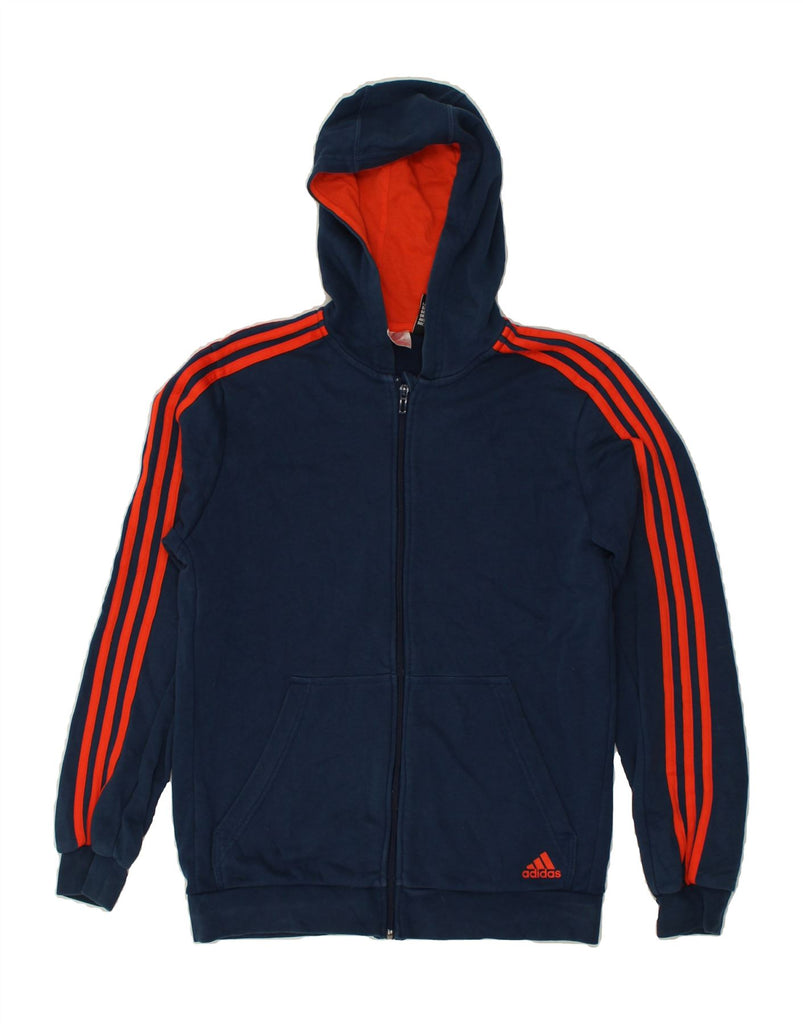 ADIDAS Mens Graphic Zip Hoodie Sweater Small Navy Blue | Vintage Adidas | Thrift | Second-Hand Adidas | Used Clothing | Messina Hembry 