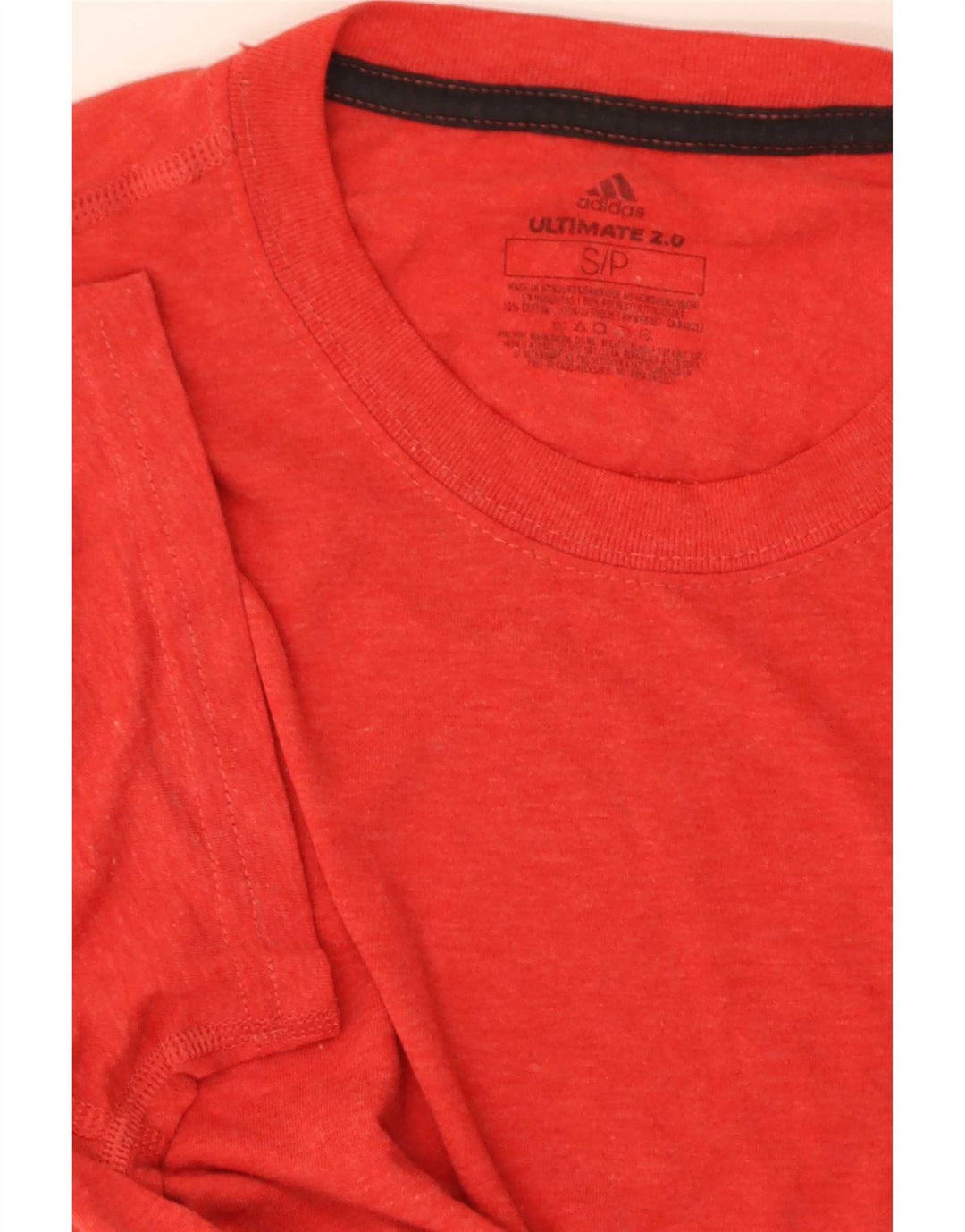Adidas Mens Short Sleeve Regular T-Shirt Top Small Red Polyester