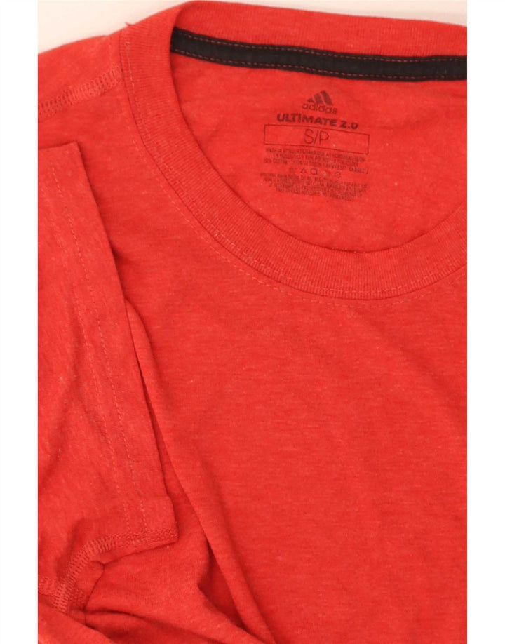 Adidas Mens Short Sleeve Regular T-Shirt Top Small Red Polyester