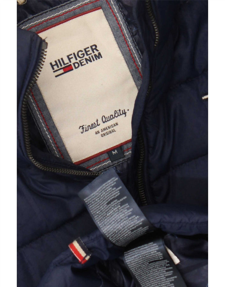 Tommy Hilfiger Womens Padded Jacket UK 14 Medium Navy Blue Polyester