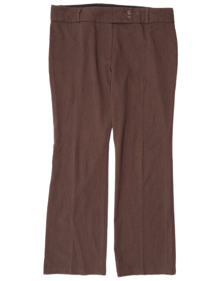MARKS & SPENCER Womens Straight Suit Trousers UK 16 Large W38 L31 Brown
