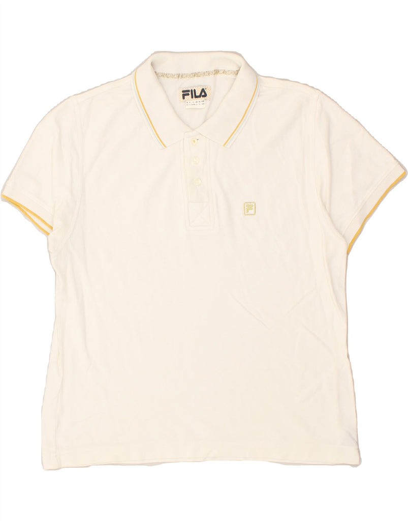 FILA Mens Polo Shirt Large Off White Cotton | Vintage Fila | Thrift | Second-Hand Fila | Used Clothing | Messina Hembry 