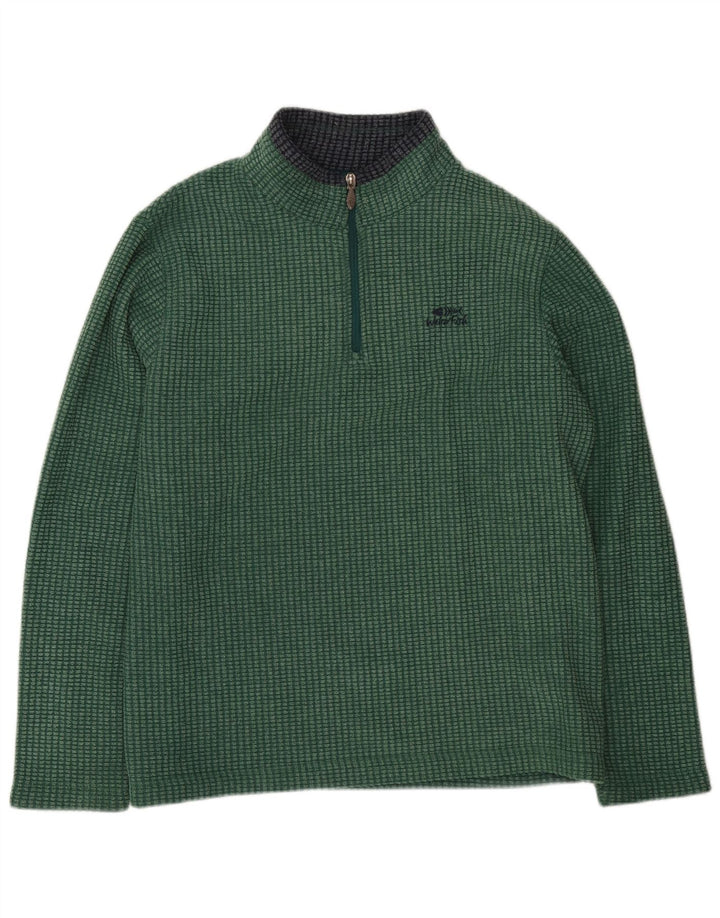 Weird Fish Mens Zip Neck Fleece Jumper XL Green Polyester