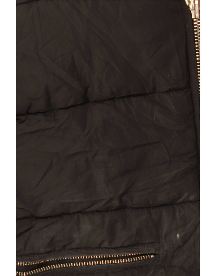 Topshop Womens Hooded Oversized Padded Jacket UK 4 XS Black Polyester