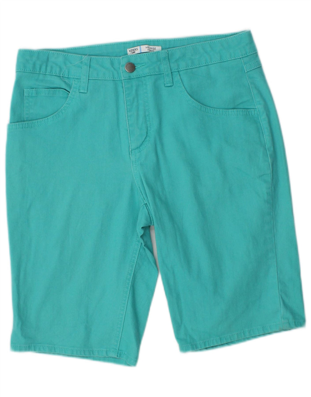 LEE Womens Riders Mid Rise Bermuda Shorts US 6 Medium W28  Turquoise