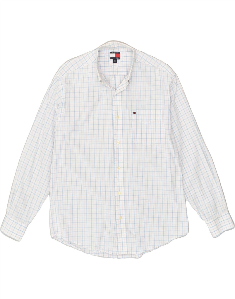 TOMMY HILFIGER Mens Shirt Small White Check Cotton | Vintage Tommy Hilfiger | Thrift | Second-Hand Tommy Hilfiger | Used Clothing | Messina Hembry 