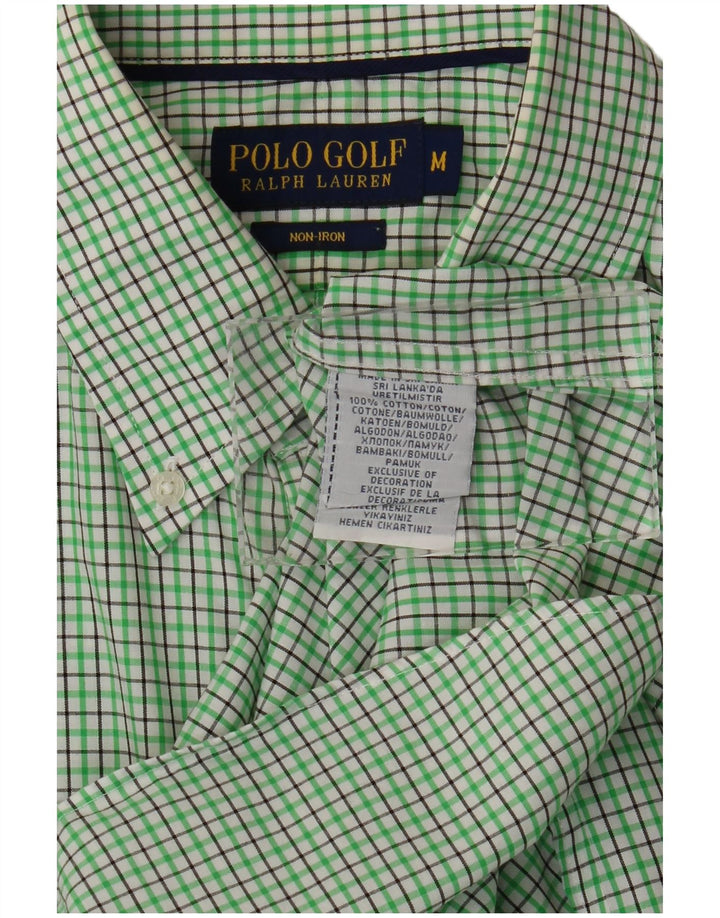 Polo Ralph Lauren Mens Shirt Medium Green Check Cotton