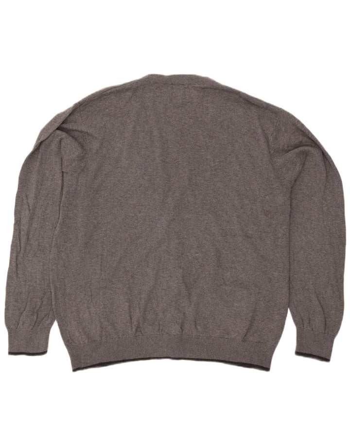 Marks & Spencer Mens Blue Harbour Cardigan Sweater 2XL Grey Flecked Cotton