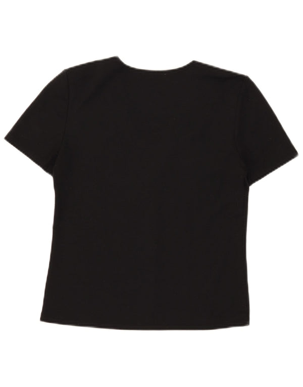 Zara Womens Trafaluc Crop T-Shirt Top UK 14 Medium Black