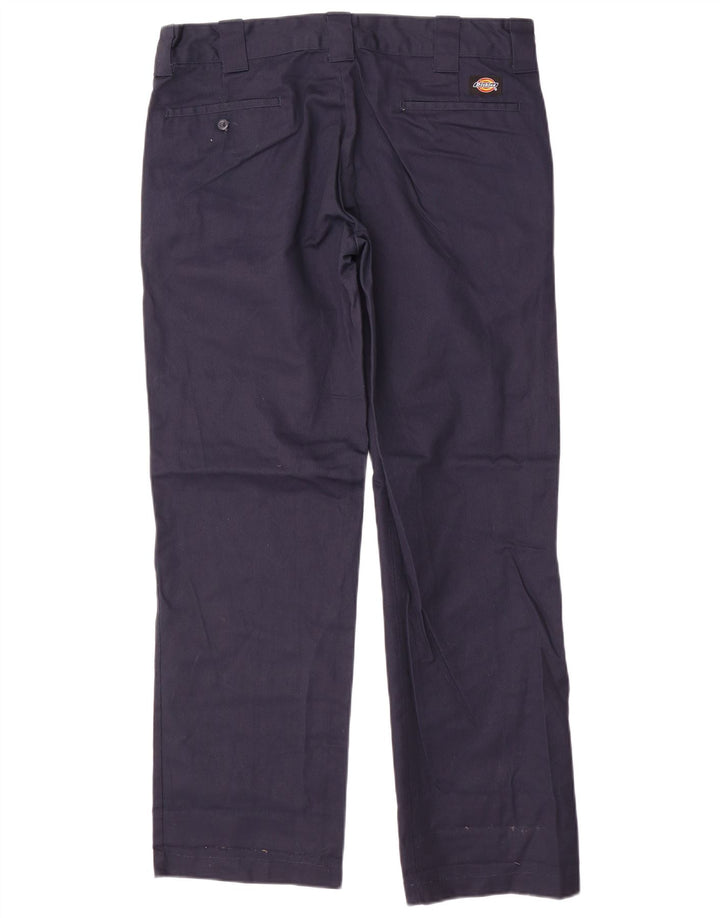 Dickies Mens Slim Straight Chino Trousers W34 L32 Navy Blue Polyester