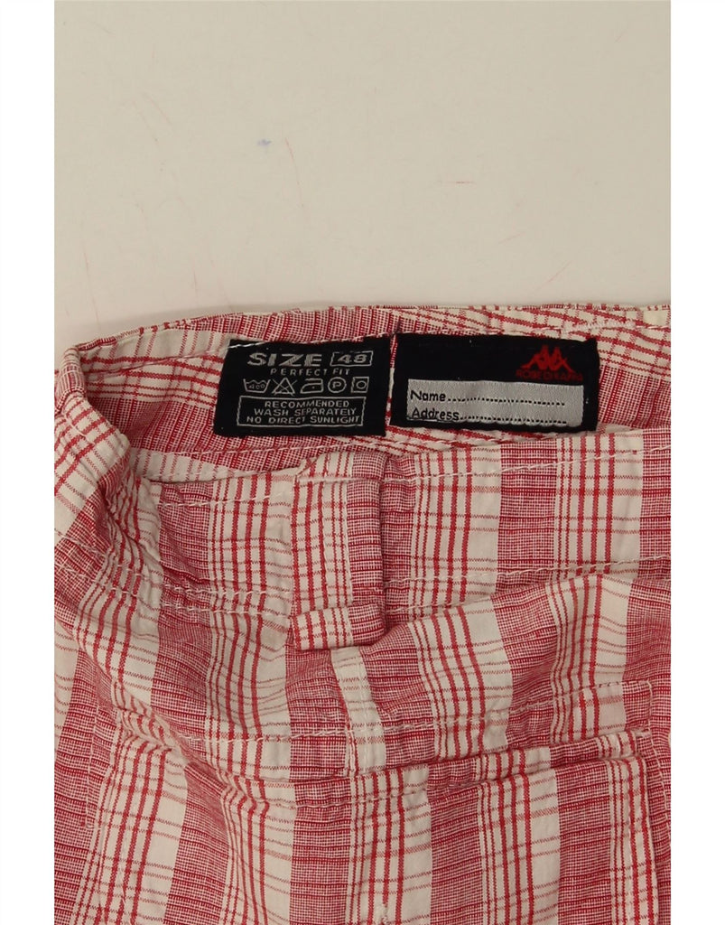 KAPPA Mens Cargo Shorts IT 48 Medium W34 Red Check Cotton Vintage Kappa and Second-Hand Kappa from Messina Hembry 