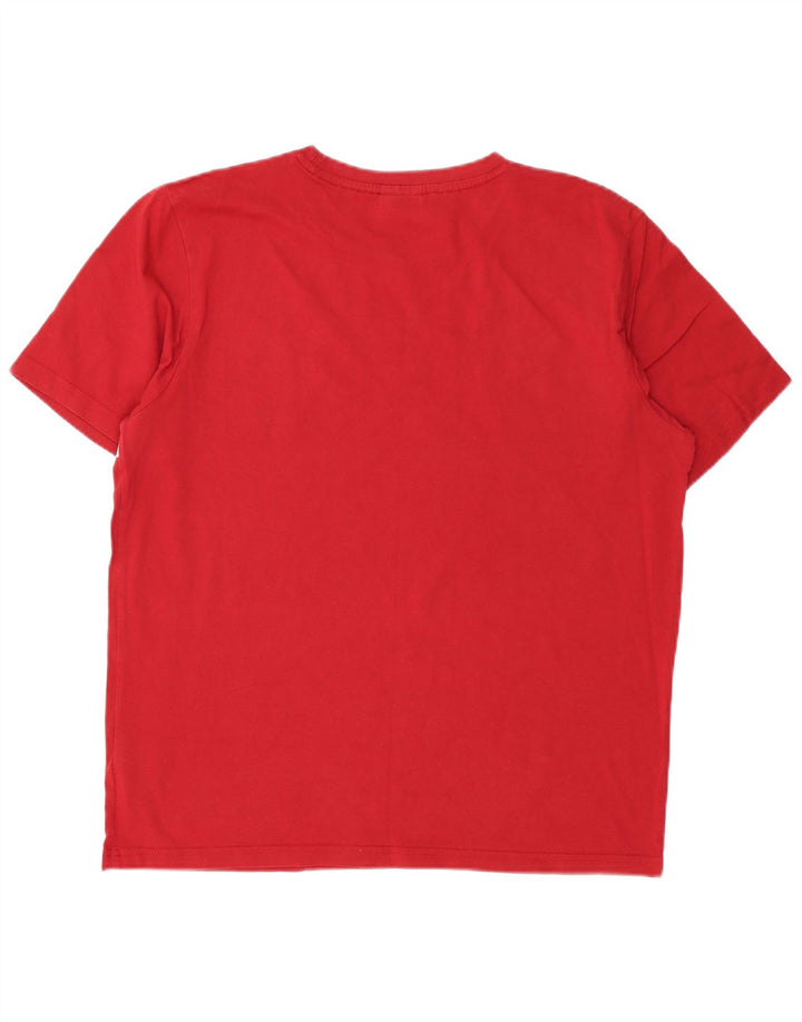 Bear Mens Graphic T-Shirt Top XL Red Cotton