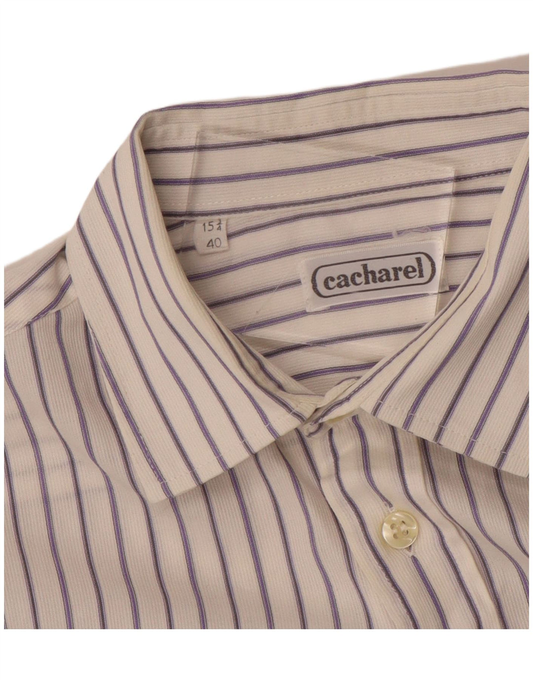 CACHAREL Mens Shirt Size 15 3/4 40 Medium White Striped