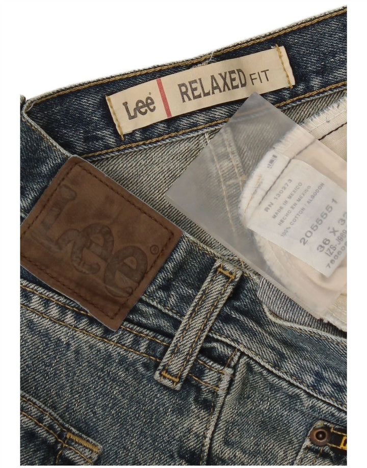 Lee Mens Relaxed Fit Straight Jeans  W36 L32 Blue Cotton