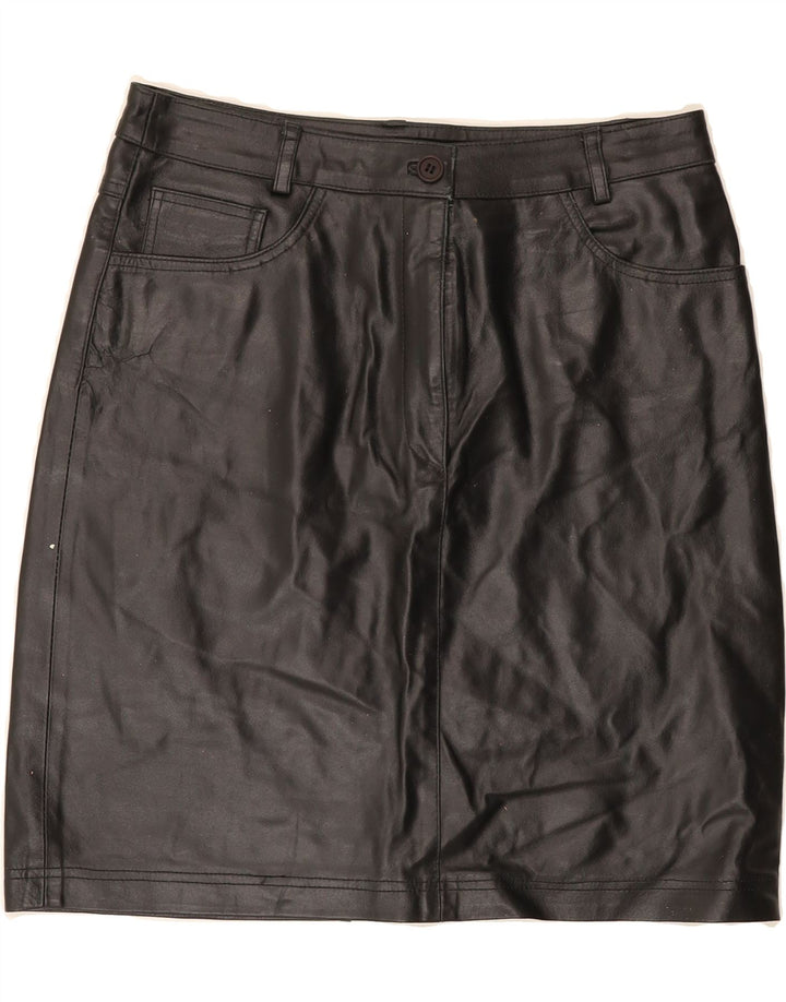 VINTAGE Womens Leather Skirt Medium W30  Black Leather Vintage Vintage and Second-Hand Vintage from Messina Hembry 