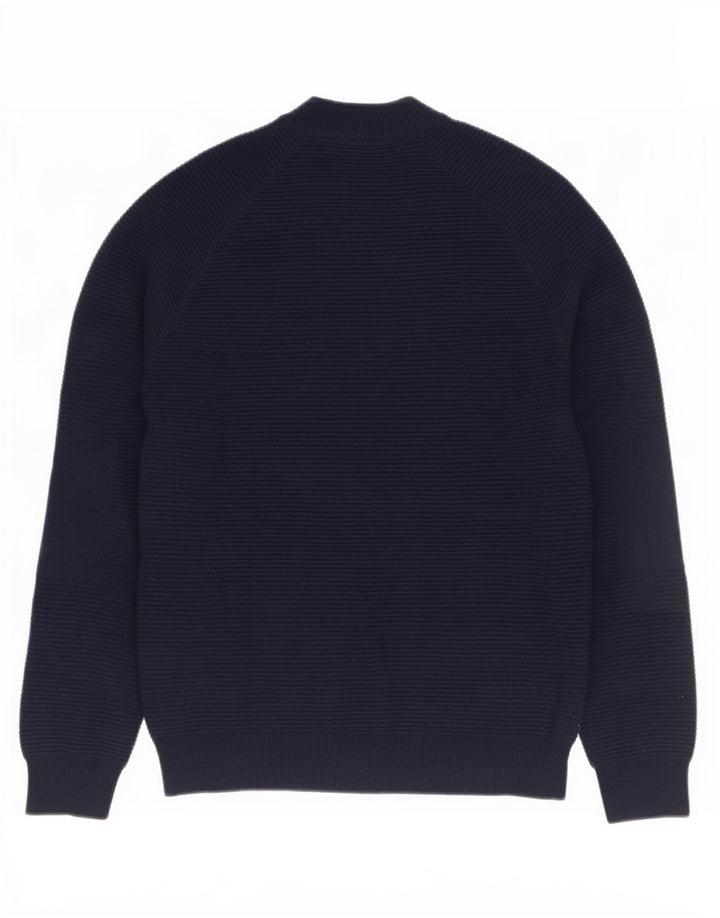 Ted Baker Mens Turtle Neck Jumper Sweater Size 3 Medium Navy Blue Cotton