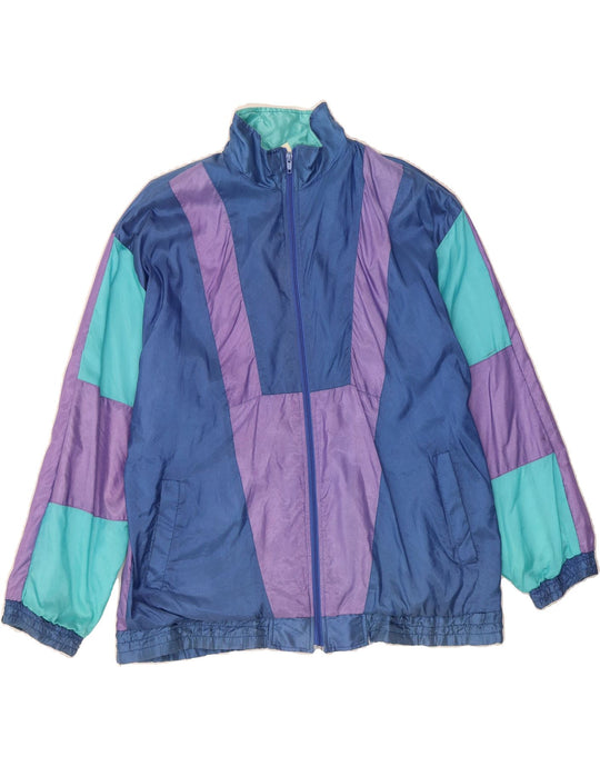 Veste de survêtement ample VINTAGE pour homme, taille UK 40, bleu, grand  colorblock