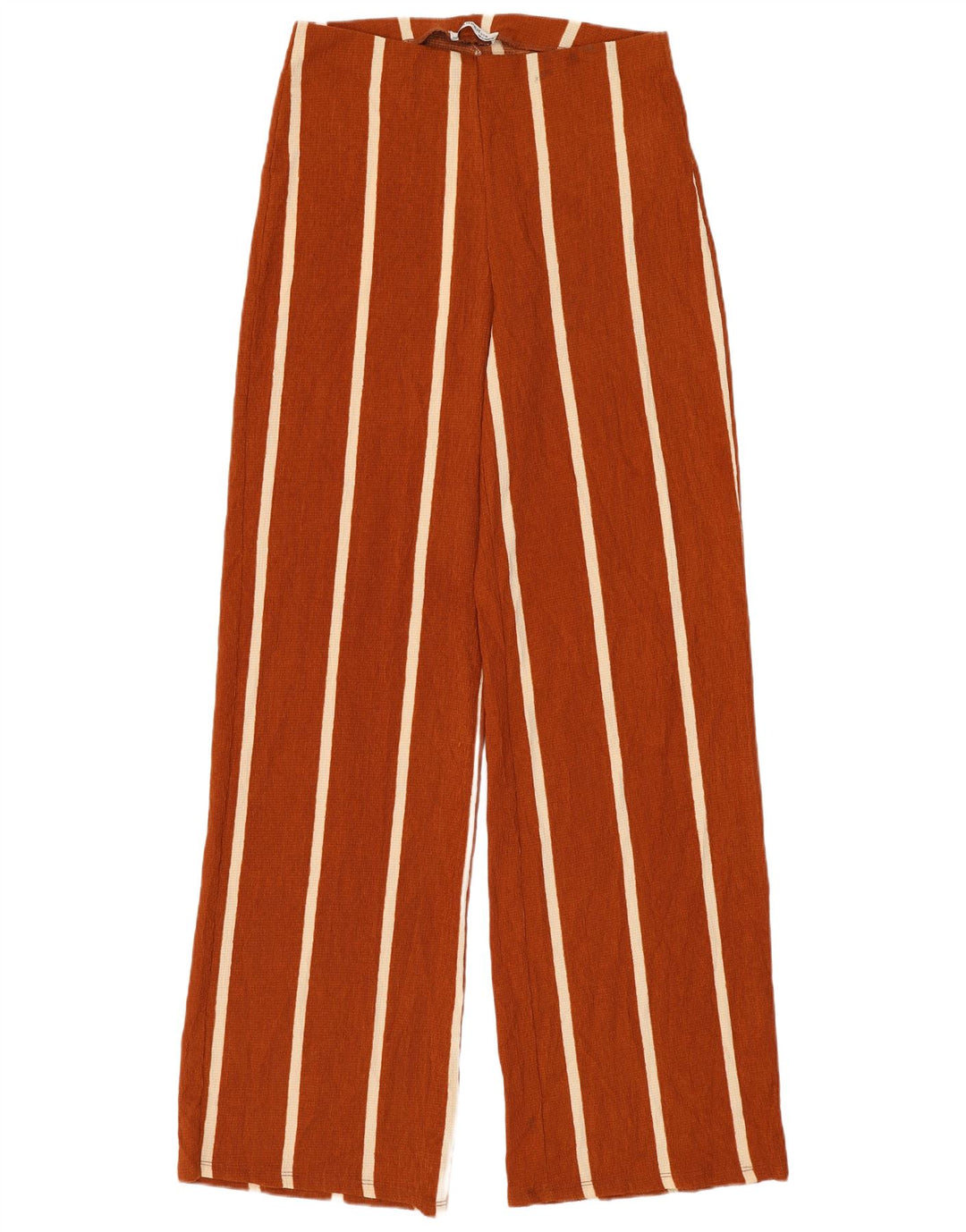 Zara Womens Wide Leg Trousers Medium W28 L31 Brown Striped Polyester