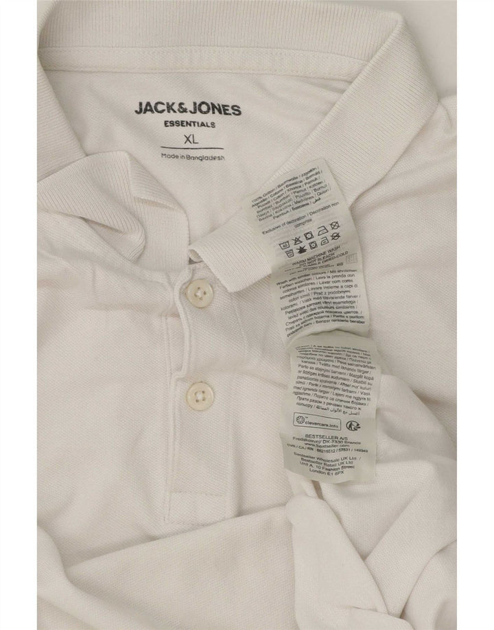 Jack & Jones Mens Polo Shirt XL White Cotton