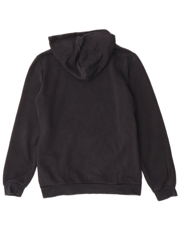 Puma Girls Graphic Hoodie Jumper 13-14 Years Black Cotton