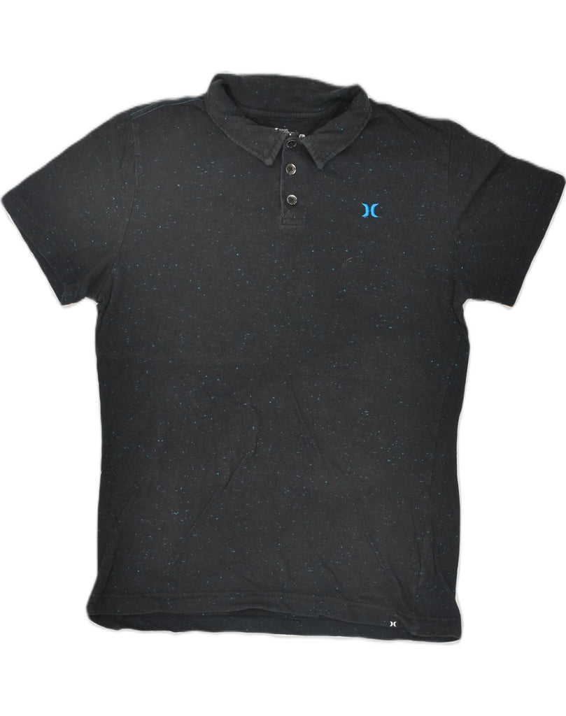 HURLEY Mens Polo Shirt Medium Black Flecked Cotton | Vintage Hurley | Thrift | Second-Hand Hurley | Used Clothing | Messina Hembry 