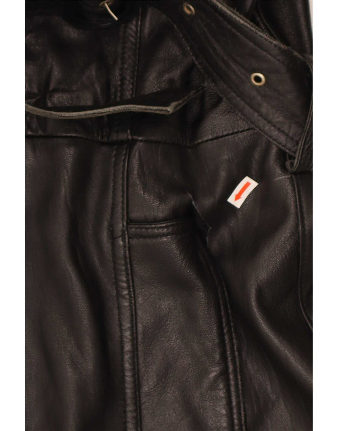 Vintage Womens Leather Coat UK 16 Large Black