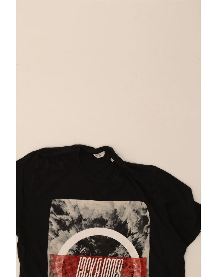 JACK & JONES Mens Graphic T-Shirt Top Large Black Cotton Vintage Jack & Jones and Second-Hand Jack & Jones from Messina Hembry 