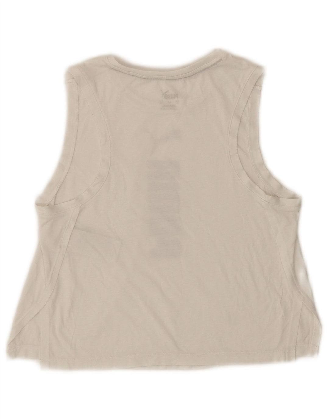 Puma Womens Crop Graphic Vest Top UK 6 XS White Polyester