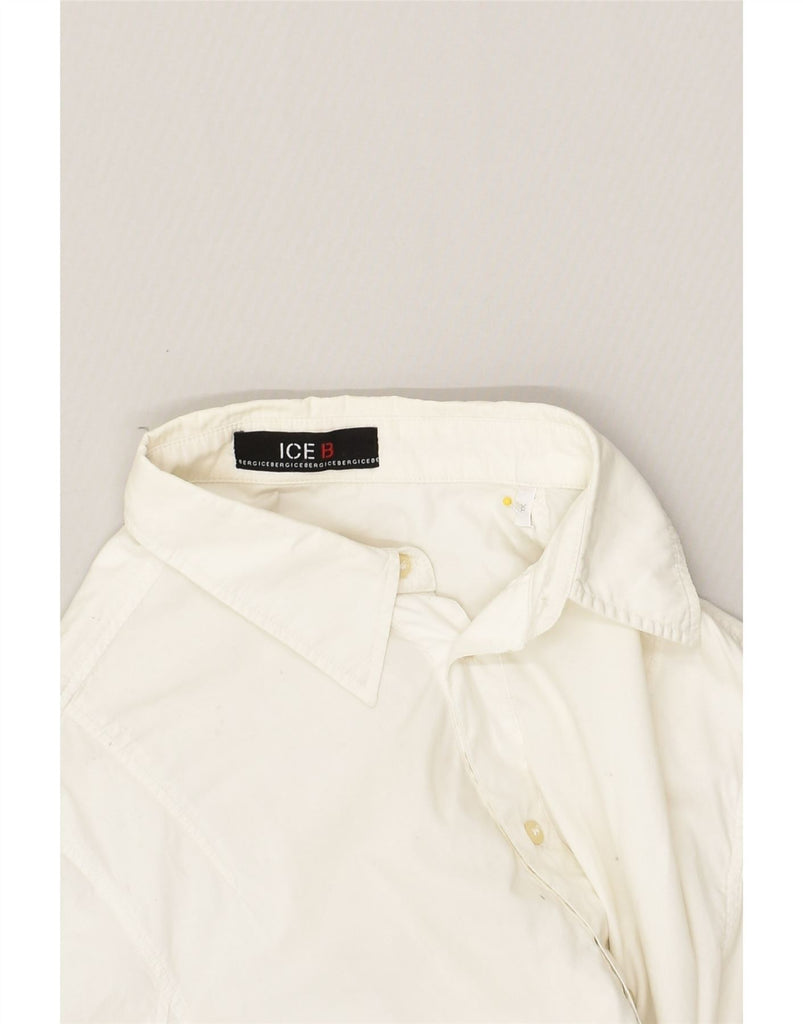 ICEBERG Mens Graphic Short Sleeve Shirt XL White Cotton | Vintage Iceberg | Thrift | Second-Hand Iceberg | Used Clothing | Messina Hembry 