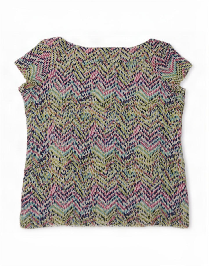 M&Co Womens Blouse Top UK 12 Medium Multicoloured Geometric Viscose