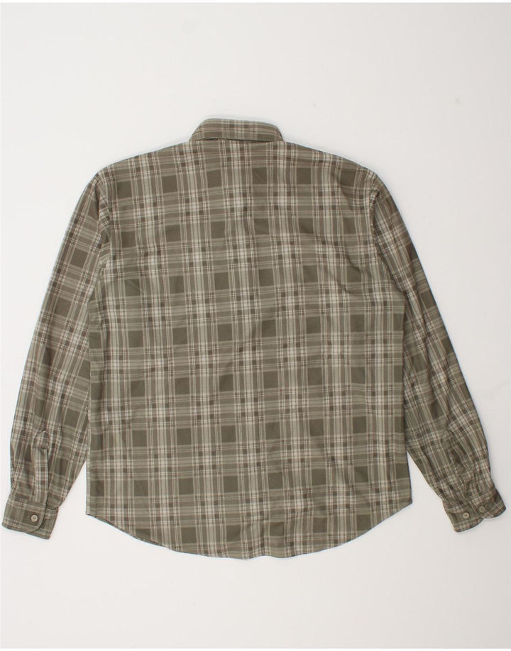 Mountain Experience  Mens Fleece Shirt Medium Khaki Check Polyester