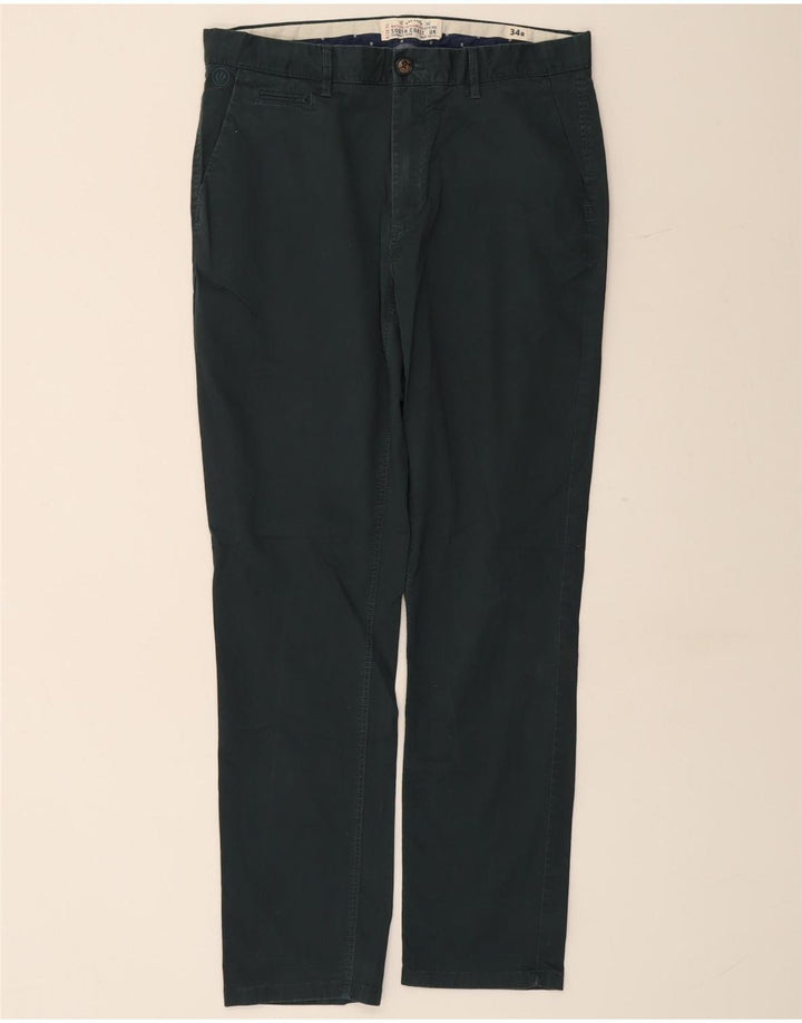 FAT FACE Mens Slim Chino Trousers W34 L30 Green Cotton