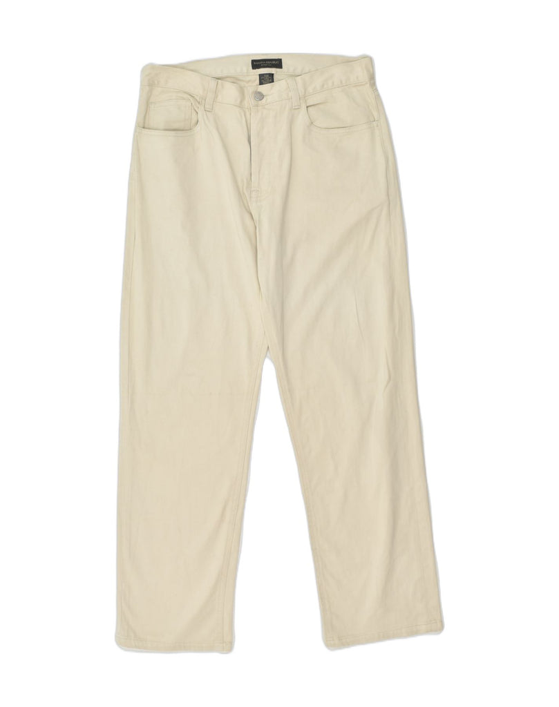 BANANA REPUBLIC Mens Straight Casual Trousers W32 L28 Beige Cotton | Vintage Banana Republic | Thrift | Second-Hand Banana Republic | Used Clothing | Messina Hembry 