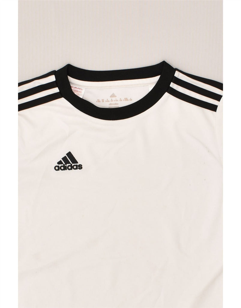 ADIDAS Boys T-Shirt Top 9-10 Years White Polyester | Vintage Adidas | Thrift | Second-Hand Adidas | Used Clothing | Messina Hembry 