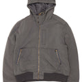 Calvin Klein Jeans Mens Hooded Bomber Jacket UK 44 2XL Grey Polyester