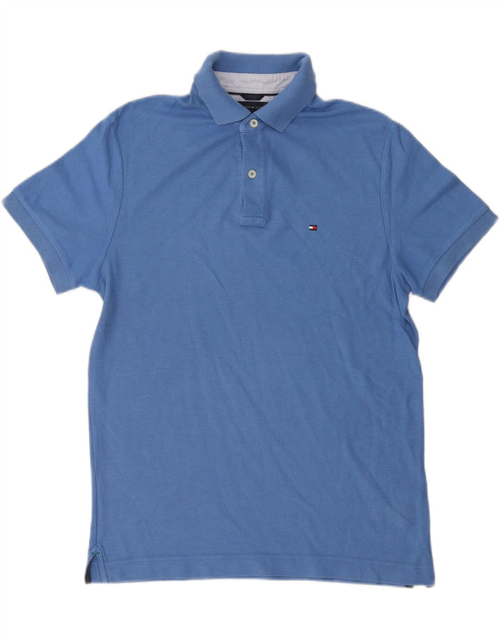 TOMMY HILFIGER Mens Custom Fit Polo Shirt Medium Blue Cotton
