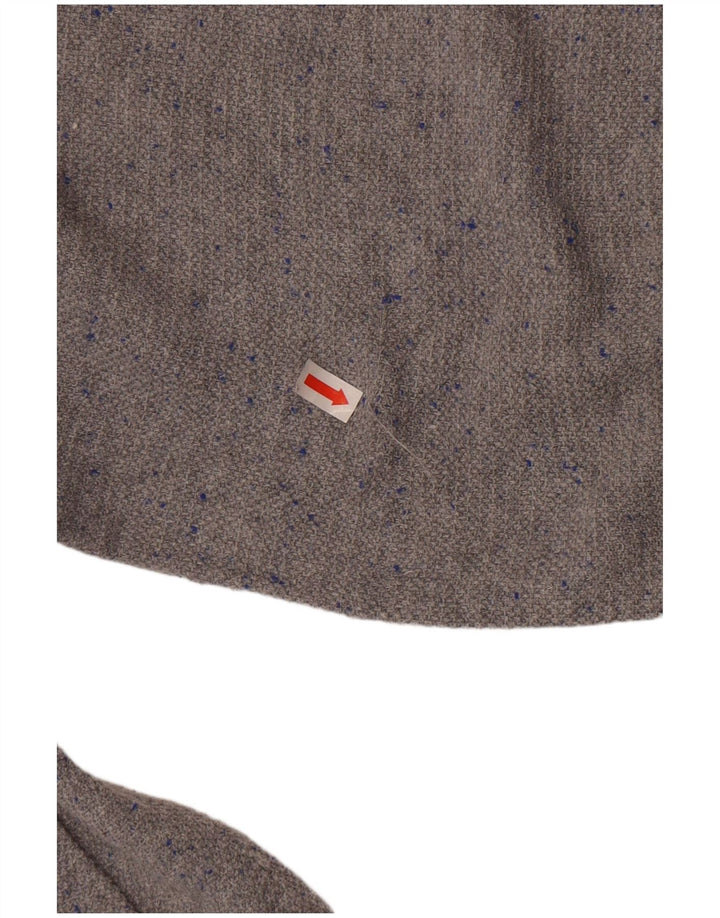 Zara Mens Crew Neck Jumper Sweater XL Grey Flecked Cotton