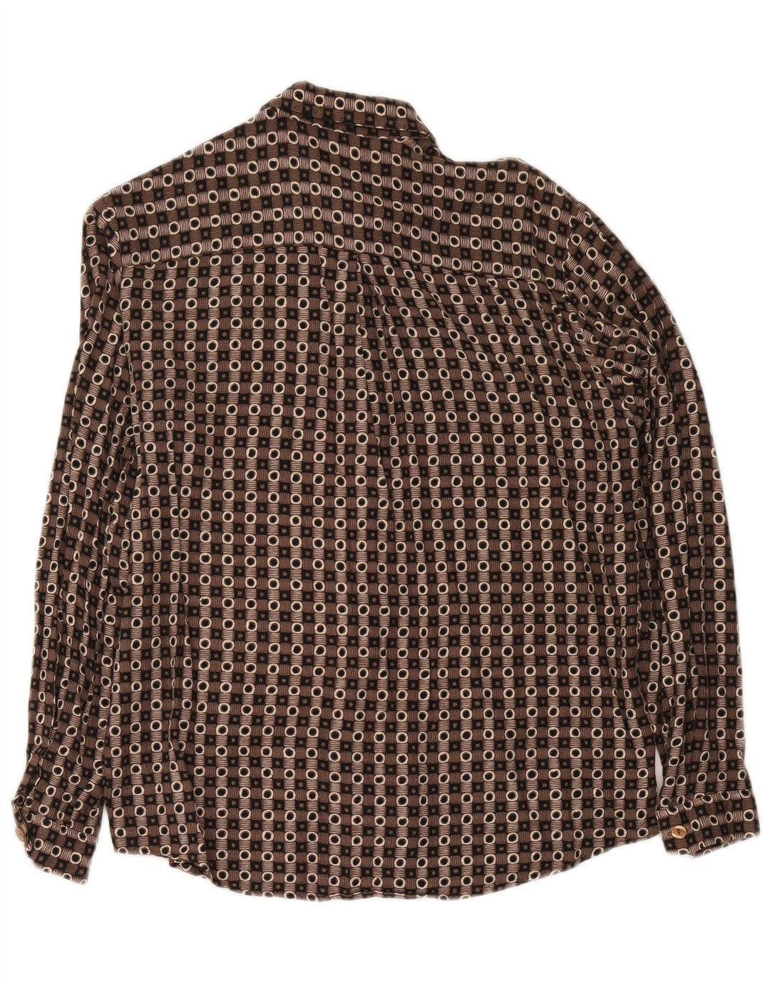 Vintage Boys Shirt 15-16 Years XL Brown Geometric